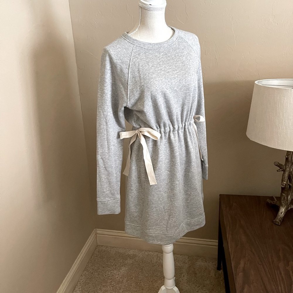 Athleta bow waist sweatshirt dress